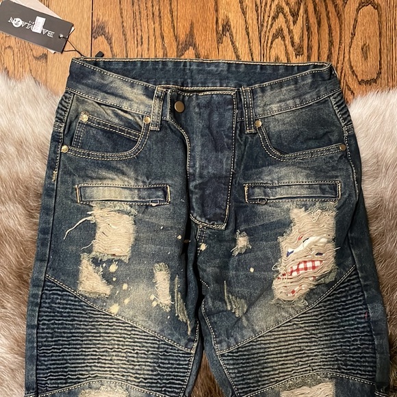 BALMAIN jeans NWT $1499 rare ripped with zippers - Picture 2 of 11